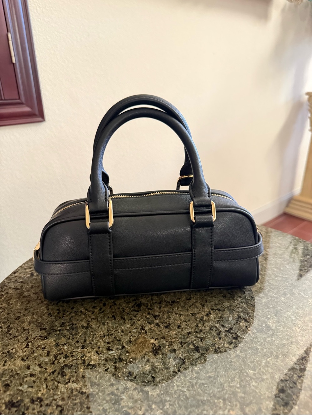 Charles & Keith Scottie Black Bowling Bag Recycled Leather Crossbody Tik Tok - Picture 3 of 16